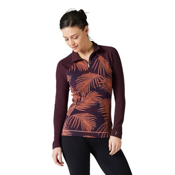 Smartwool Tops - Smartwool Womens Small Merino 250 1/4 Zip Long Sleeve Base Layer Palm Leaf